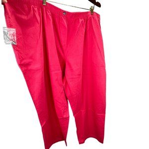 Woman Within Casual Pants Plus size 38W Coral Pink Elastic Waist Pockets NWOT